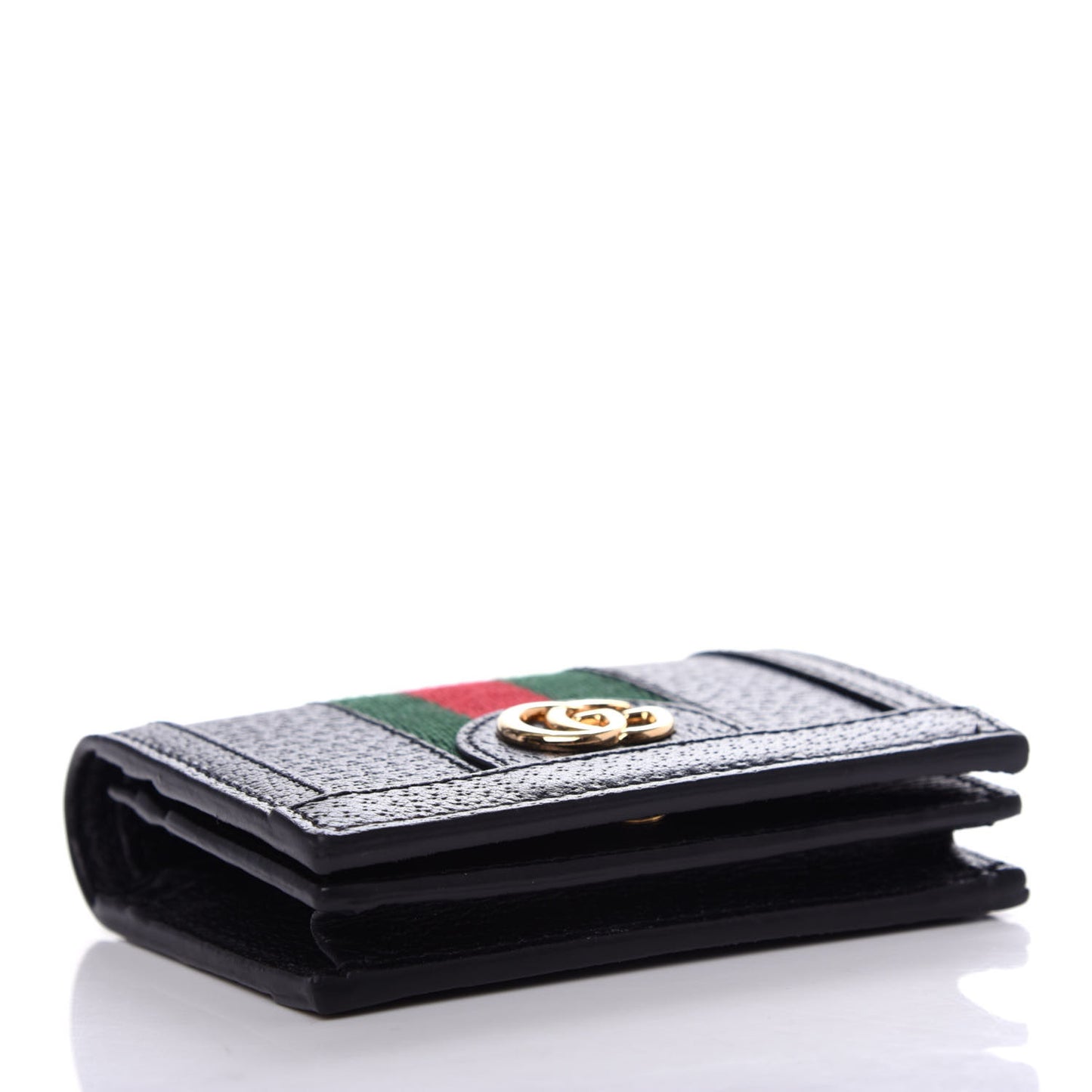 Calfskin Web Ophidia Card Case Black