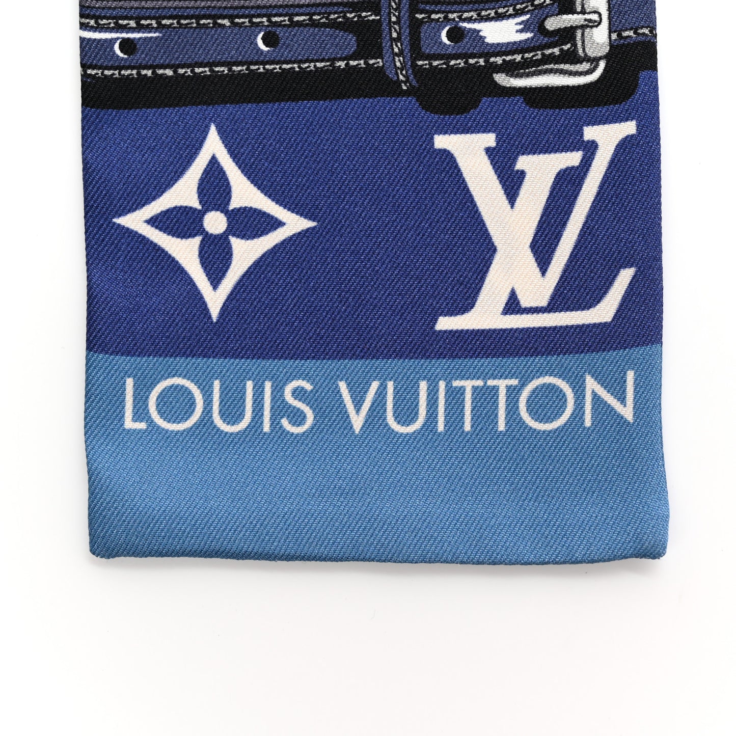 Silk Monogram Escale Confidential Bandeau Blue