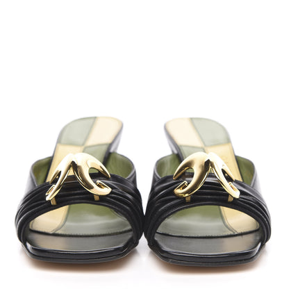 Gucci Malaga Kid Half Moon GG Square Toe Slide Sandals 35.5 Black 2 of 9
