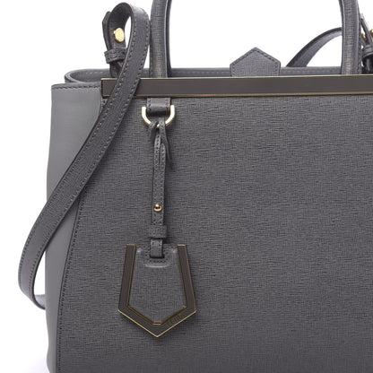 Fendi Vitello Elite Petite 2Jours Tote Grigio Grigio Chiaro 8 of 10