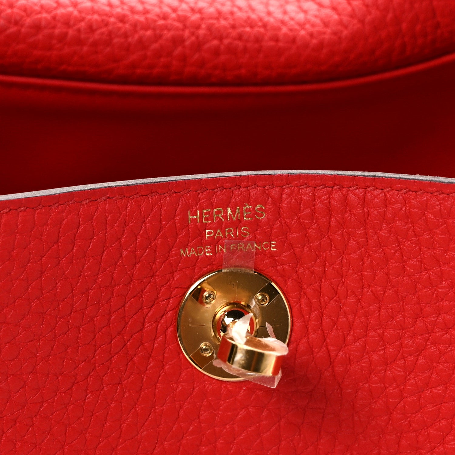 Hermes Taurillon Clemence Mini Lindy 20 Rouge de Coeur 6 of 9