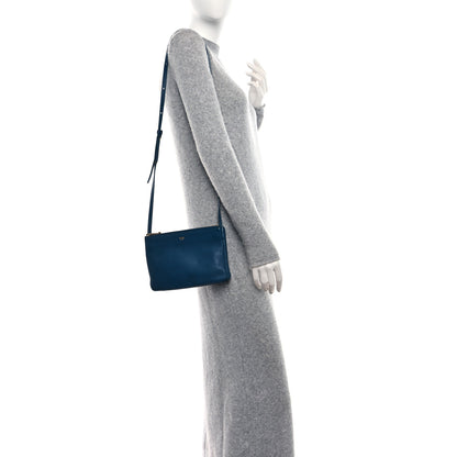 Celine Lambskin Small Trio Crossbody Metallic Blue 2 of 11