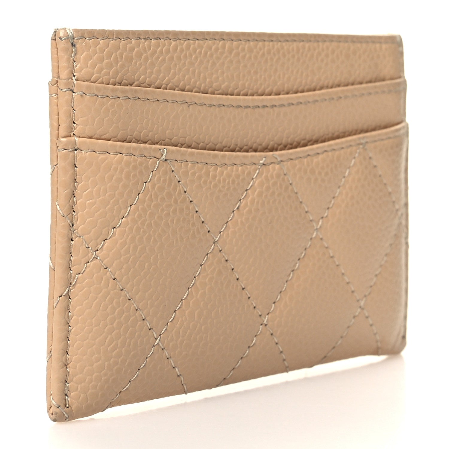 Chanel Caviar Quilted Card Holder Beige 3 of 9