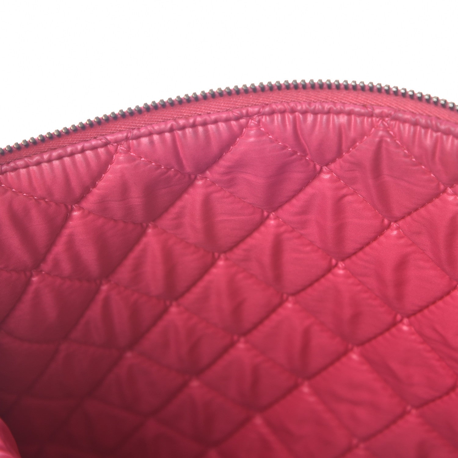 Chanel Perforated Lambskin Quilted Large Cosmetic Case Pink 8 of 15
