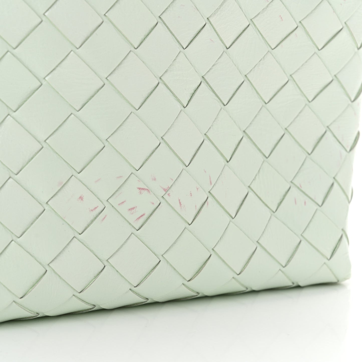 Polished Patent Intrecciato Knot Small Loop Camera Bag Glacier Muse