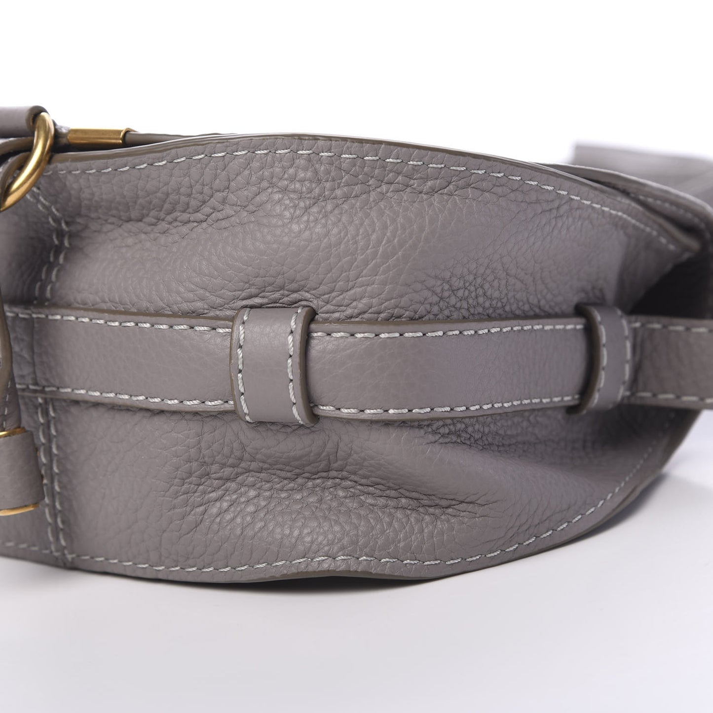 Calfskin Mini Marcie Round Crossbody Bag Cashmere Grey