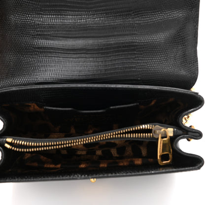 Dolce & Gabbana Iguana Calfskin Embossed Mini Welcome Crossbody Bag Black 9 of 15
