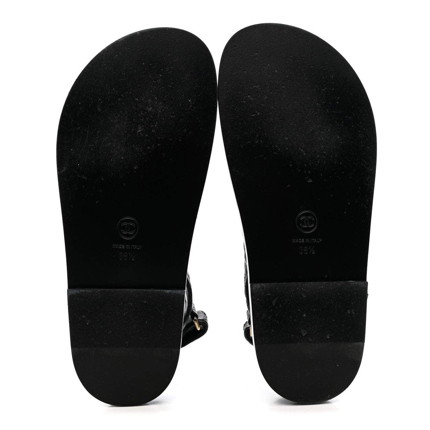 Grained Calfskin Velcro Dad Sandals 36.5 Black