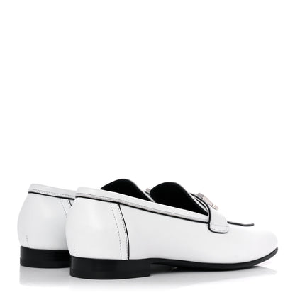 Hermes Calfskin Womens Paris Loafers 36.5 White 4 of 9