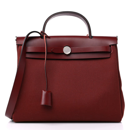 Hermes Vache Hunter Toile Herbag Zip 31 PM Rouge H 3 of 10