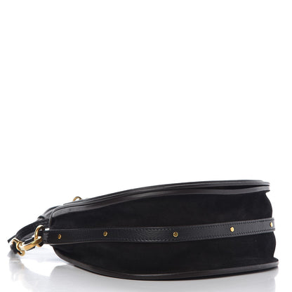Chloe Calfskin Suede Medium Nile Bracelet Bag Black 5 of 8