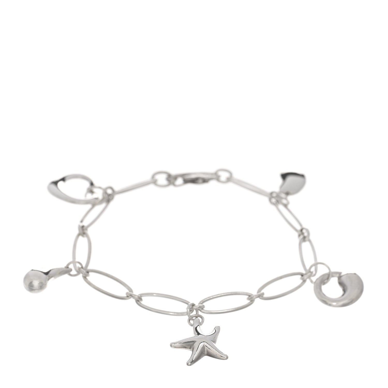 Tiffany Sterling SIlver Elsa Peretti Five Charm Bracelet 1 of 4