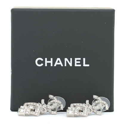 Chanel Crystal CC Drop Earrings Silver 5 of 5