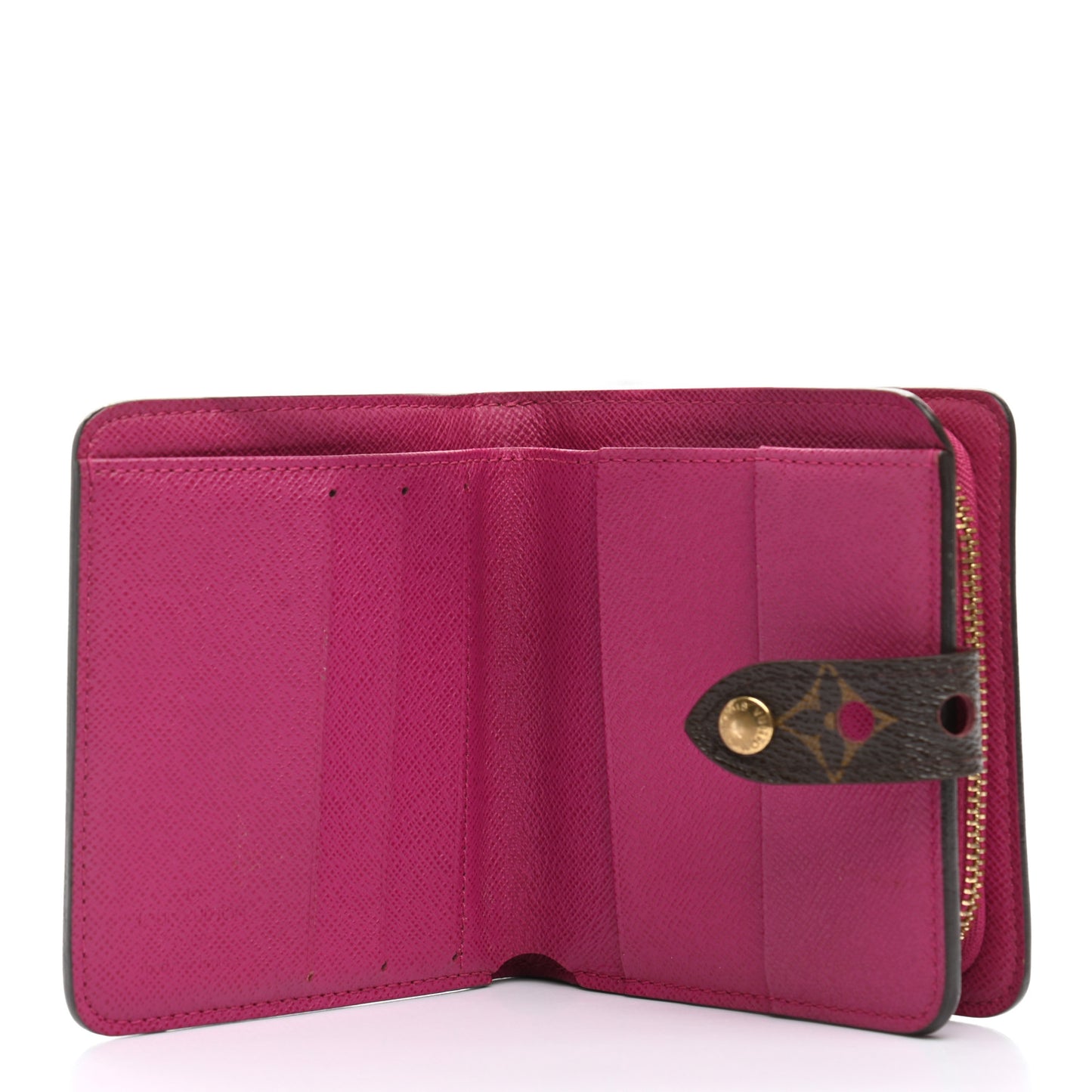 Monogram Perforated Compact Zipped Wallet Fuchsia