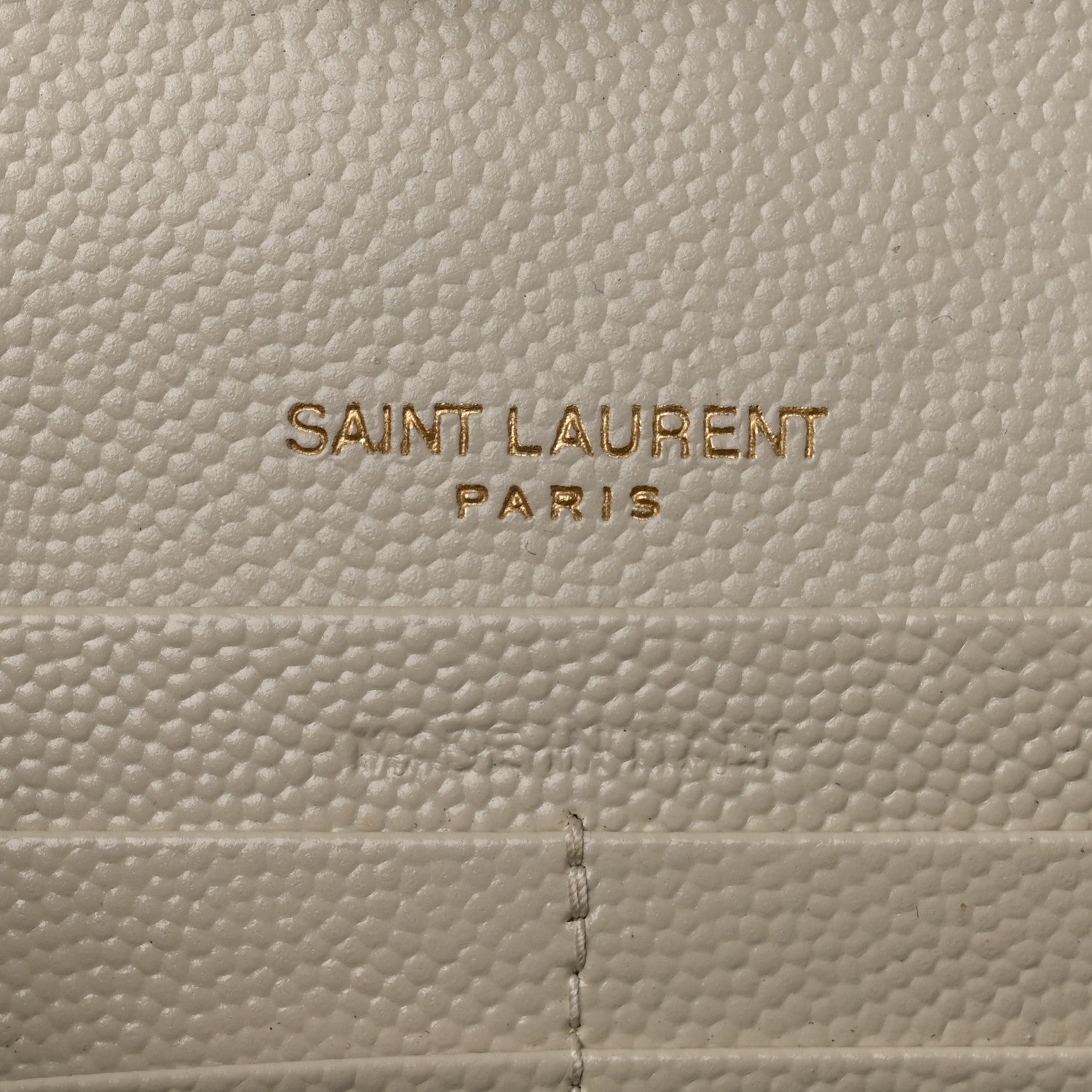 Saint Laurent Grain De Poudre Matelasse Chevron Monogram Chain Wallet Crema Soft 7 of 11