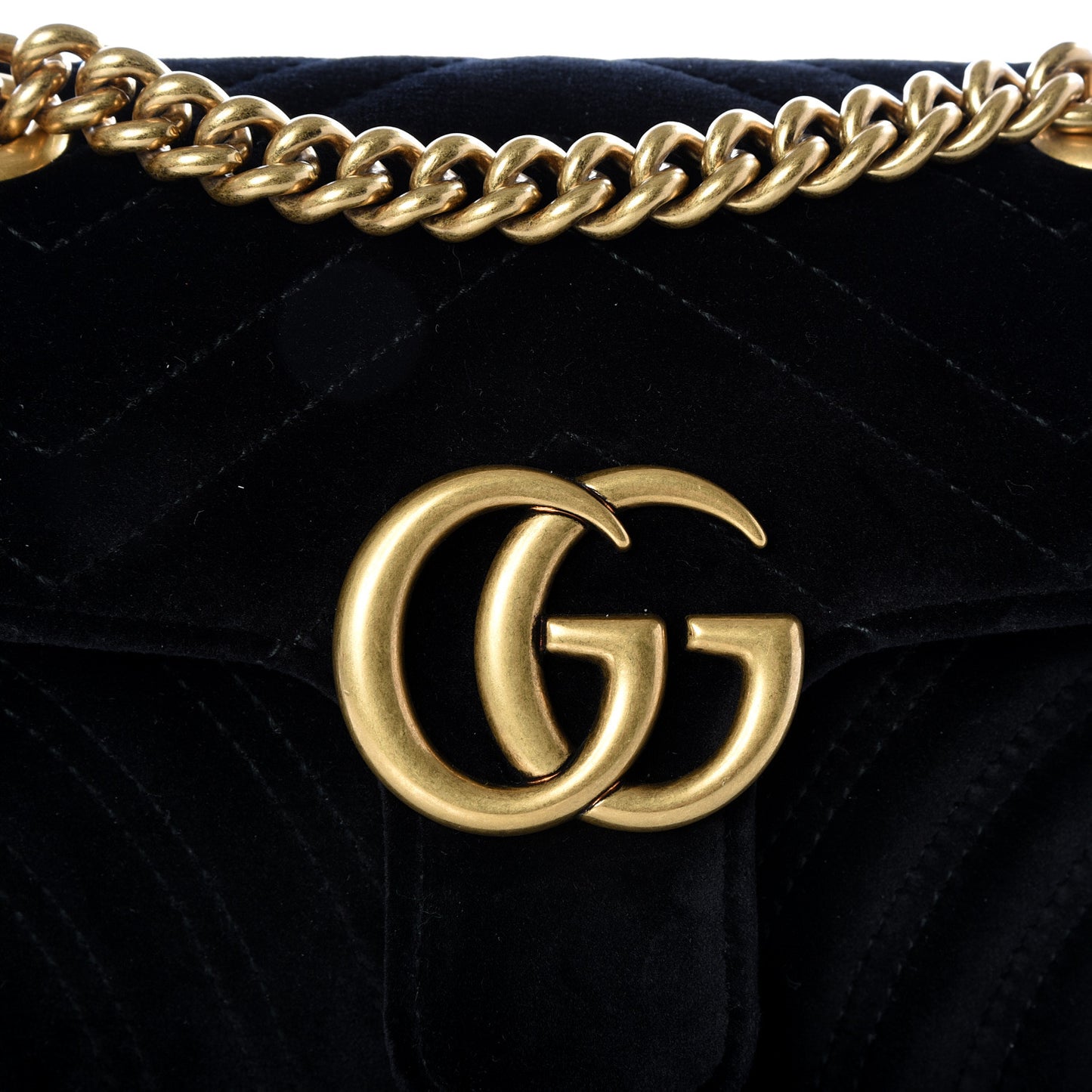 Velvet Matelasse Mini GG Marmont Shoulder Bag Black