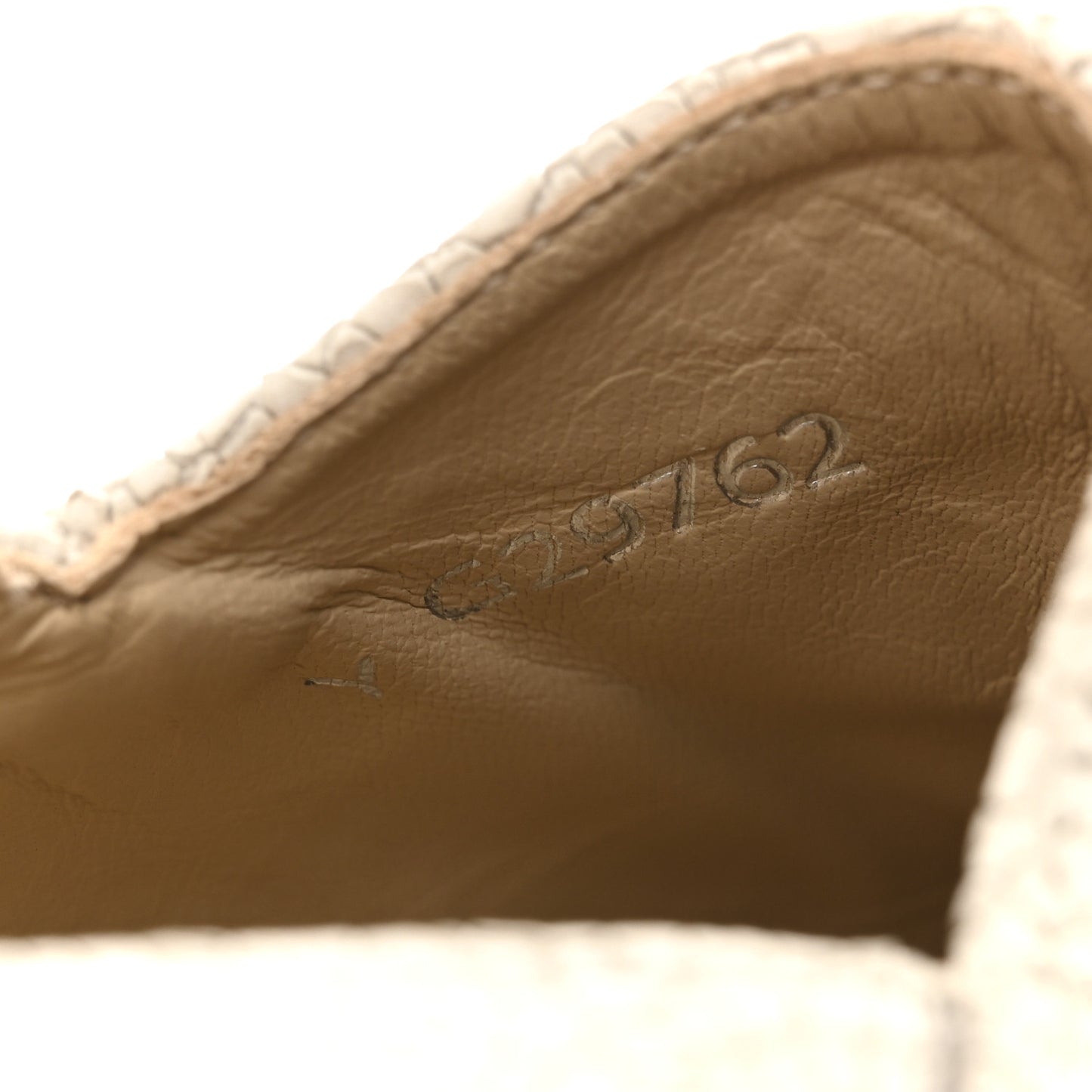 Crackled Calfskin Espadrilles 39 Light Beige Black