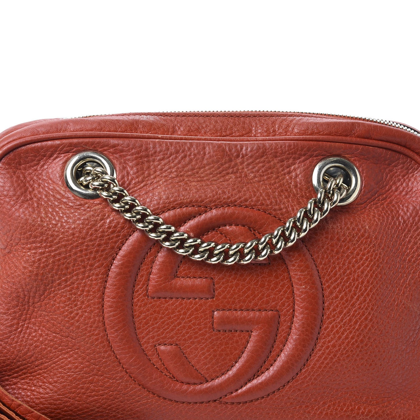 Pebbled Calfskin Small Soho Bowler Tabasco Red