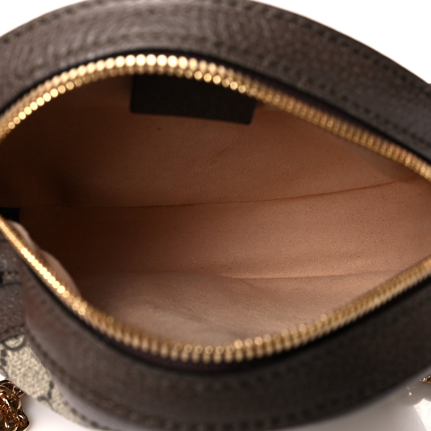 GG Supreme Monogram Web Mini Ophidia Round Shoulder Bag Brown