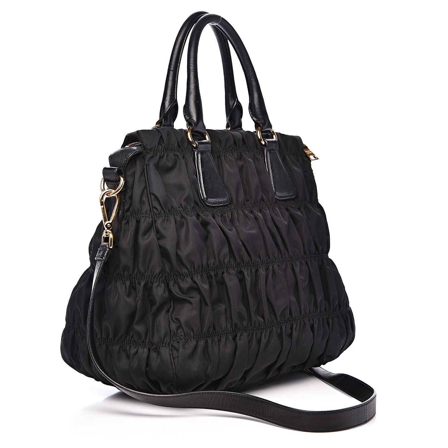 Prada Tessuto Nylon Gaufre Tote Black 2 of 13
