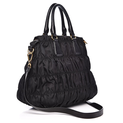 Prada Tessuto Nylon Gaufre Tote Black 2 of 13