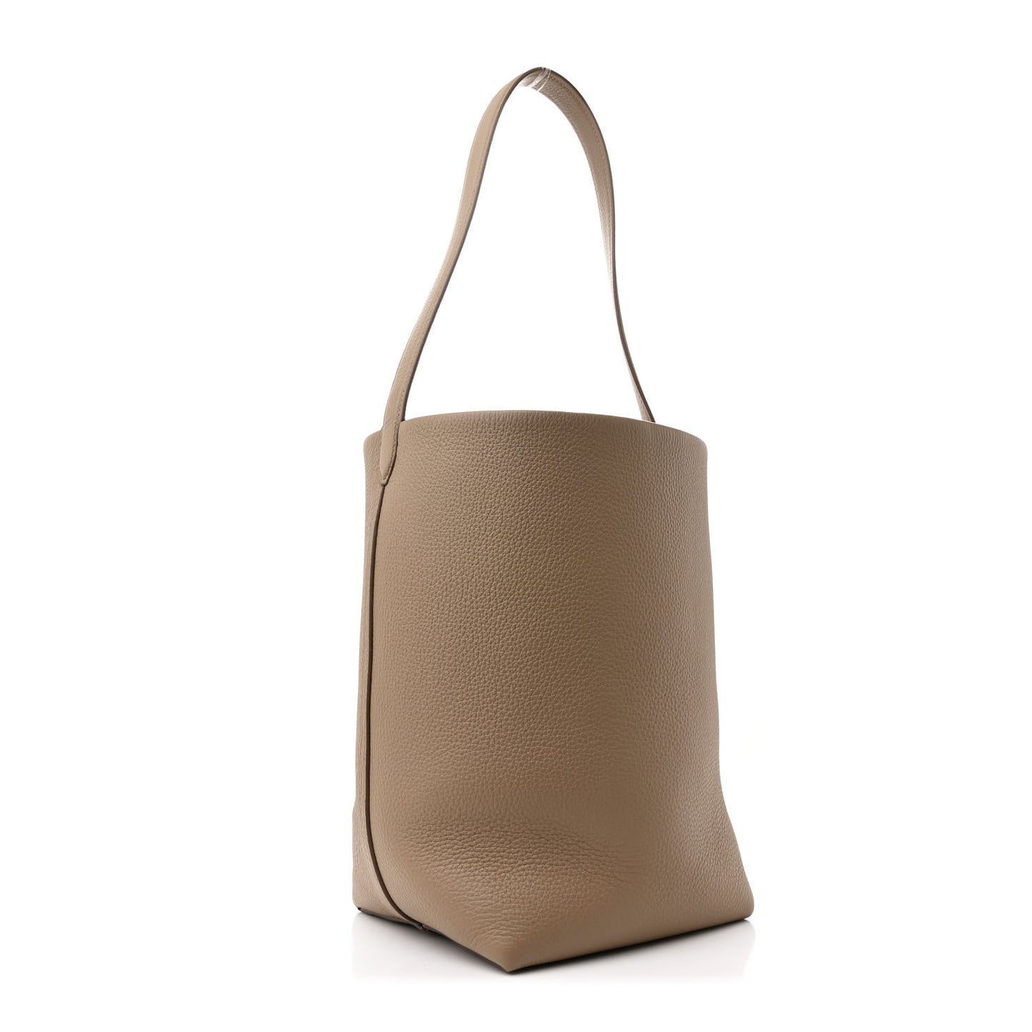 Grained Calfskin Medium N/S Park Tote Dark Taupe