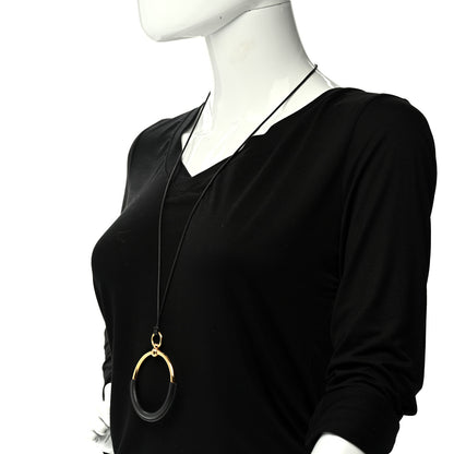 Hermes Swift Grand Loop Pendant Necklace Black 2 of 5