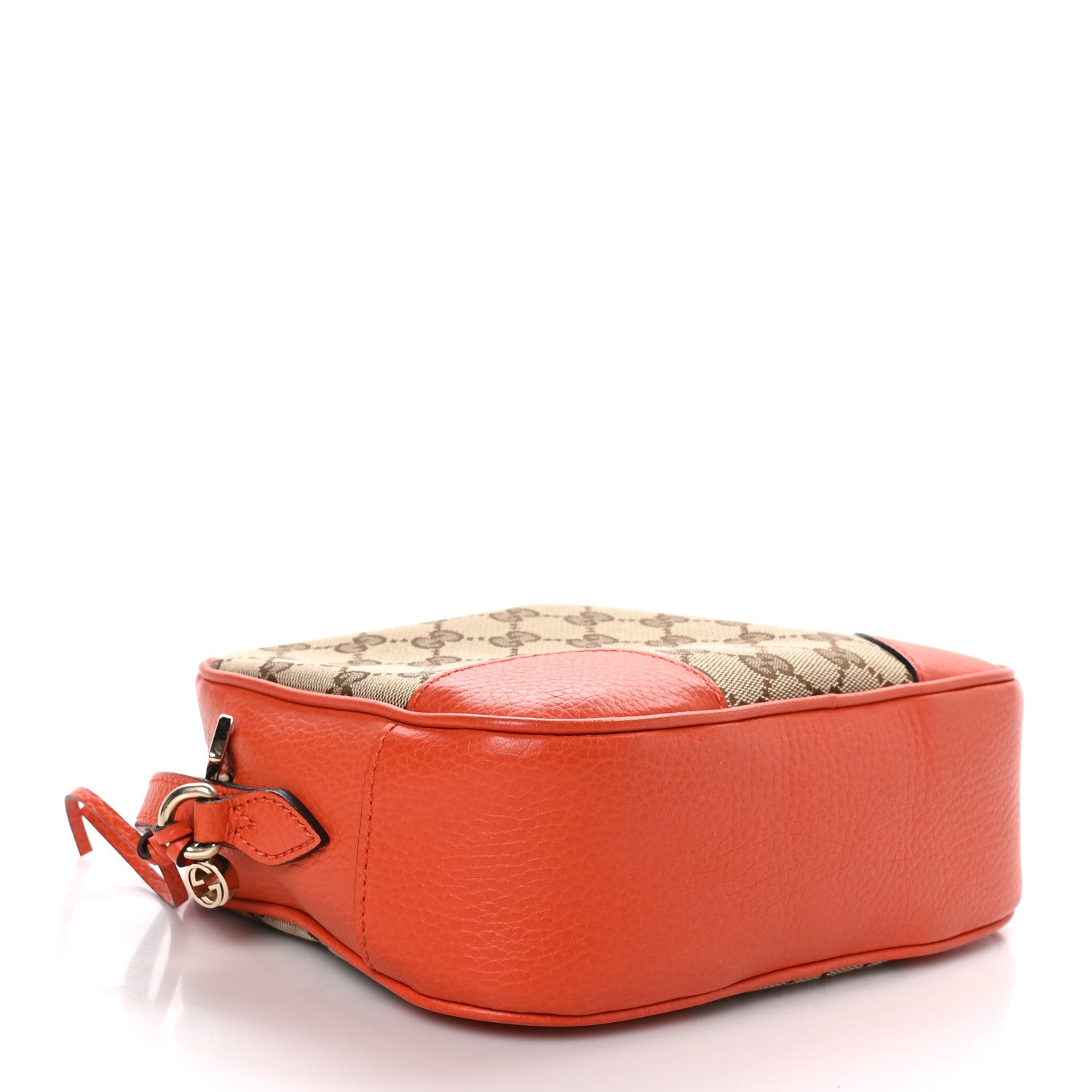 Gucci Monogram Dollar Calfskin Mini Bree Messenger Bag Beige Ebony Sun Orange 4 of 10