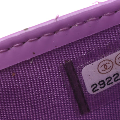 Chanel Patent Quilted Card Holder Purple 8 of 9