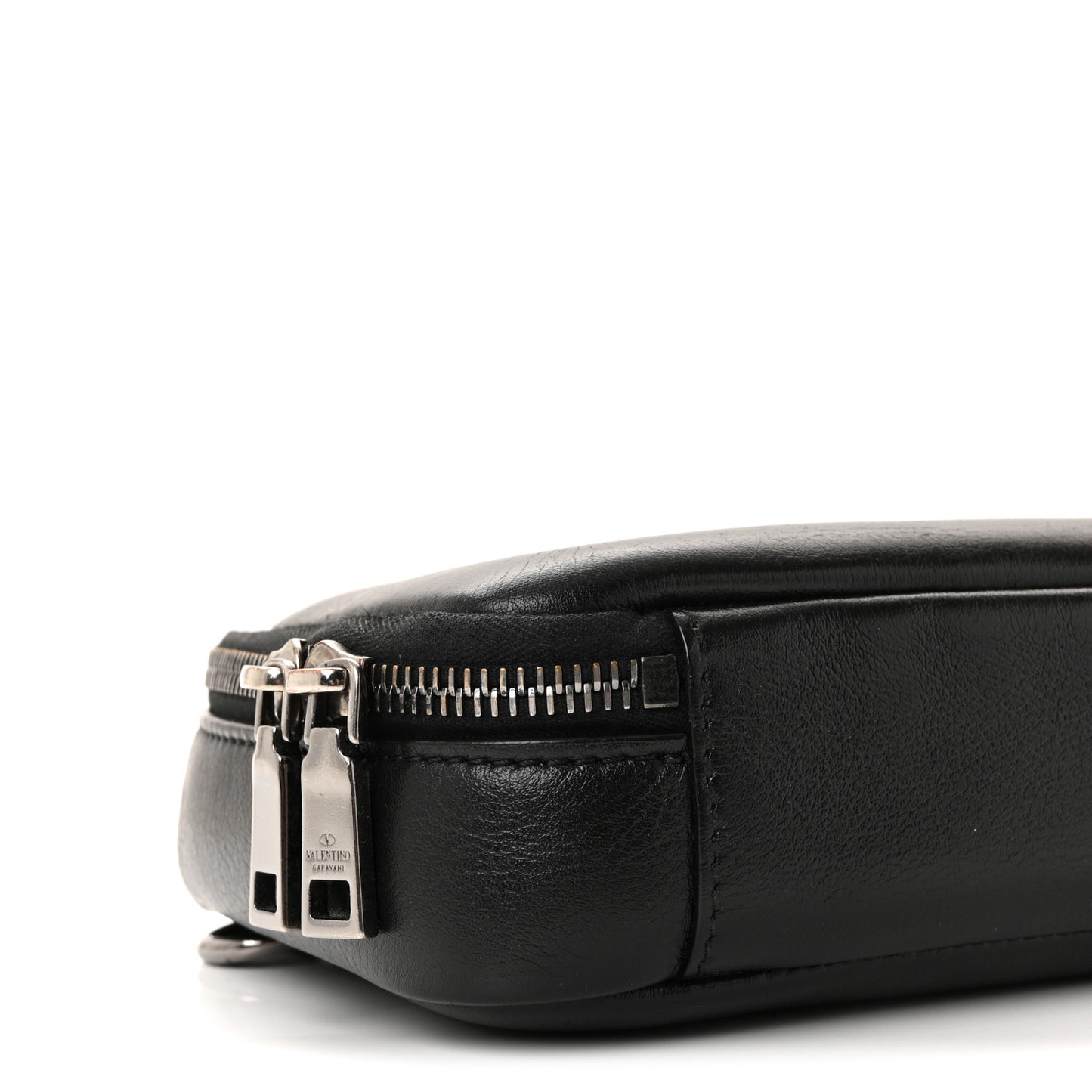 Calfskin Lacquered Vlogo Crossbody Bag Black
