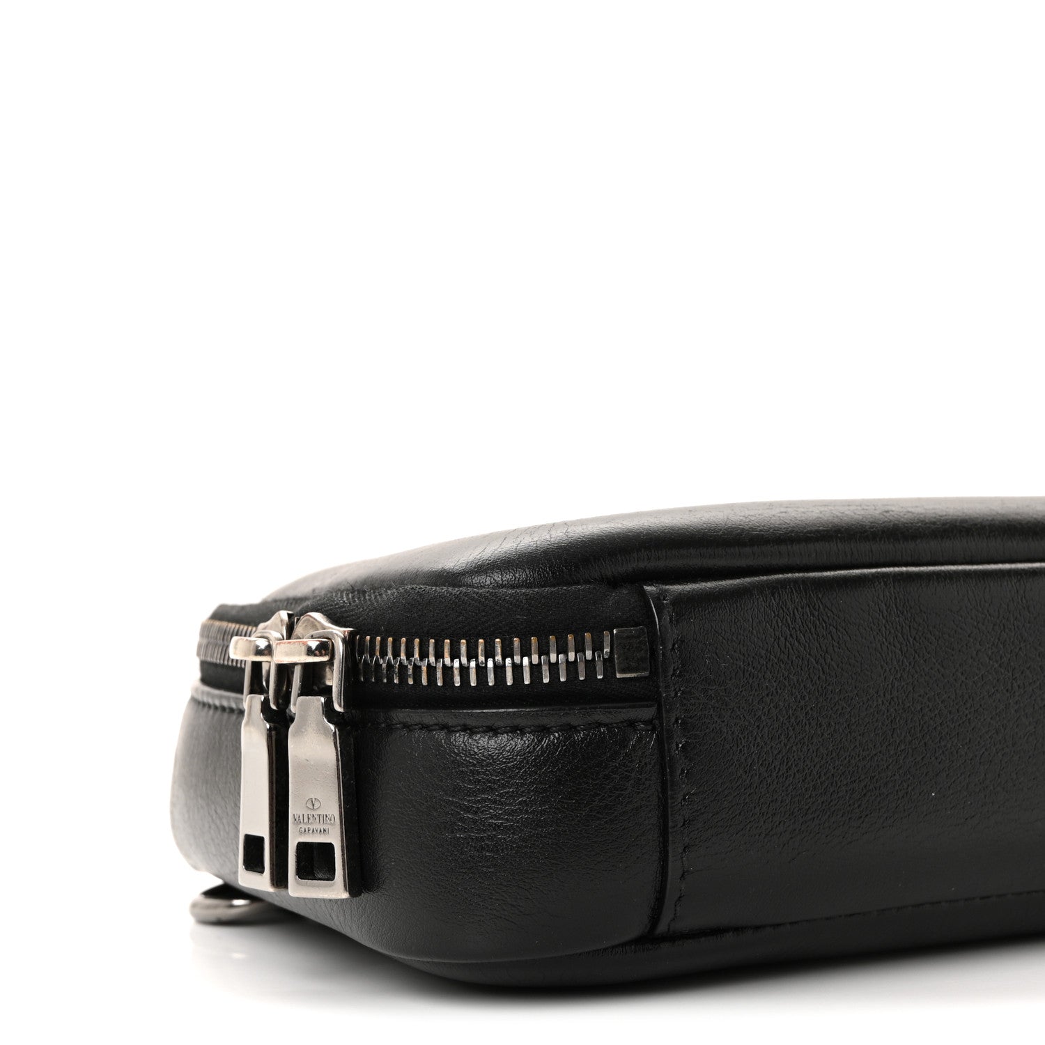 Valentino Garavani Calfskin Lacquered Vlogo Crossbody Bag Black 8 of 9