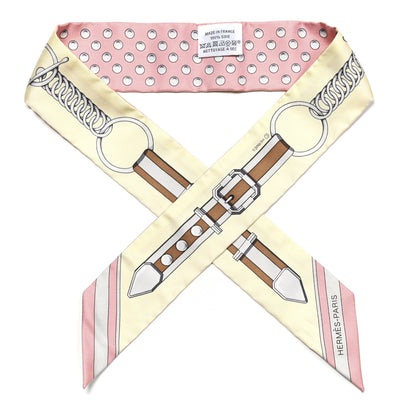 Hermes Silk Grand Tralala Twilly Rose Poudre Jaune 1 of 4
