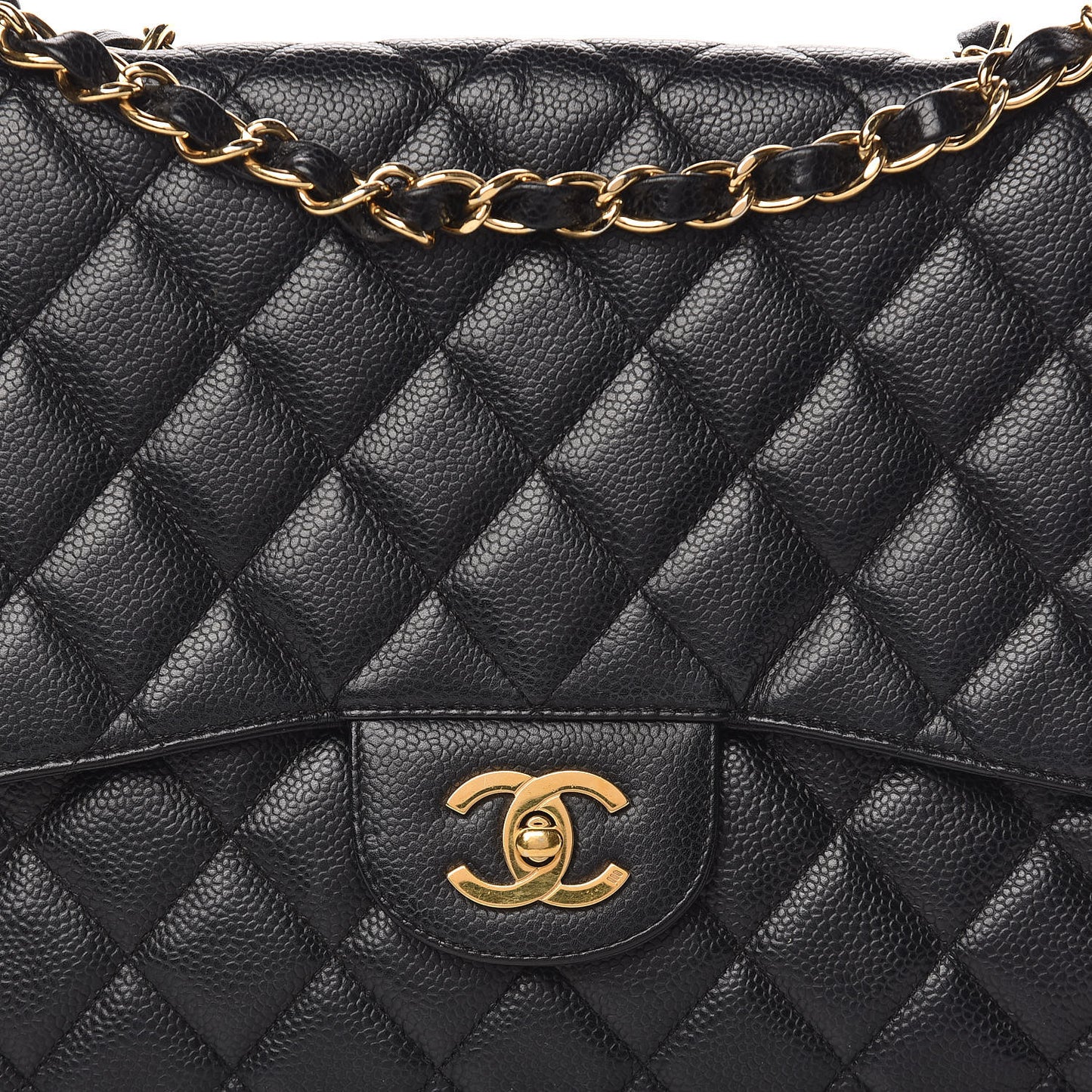 Caviar Quilted Jumbo Single Flap Black