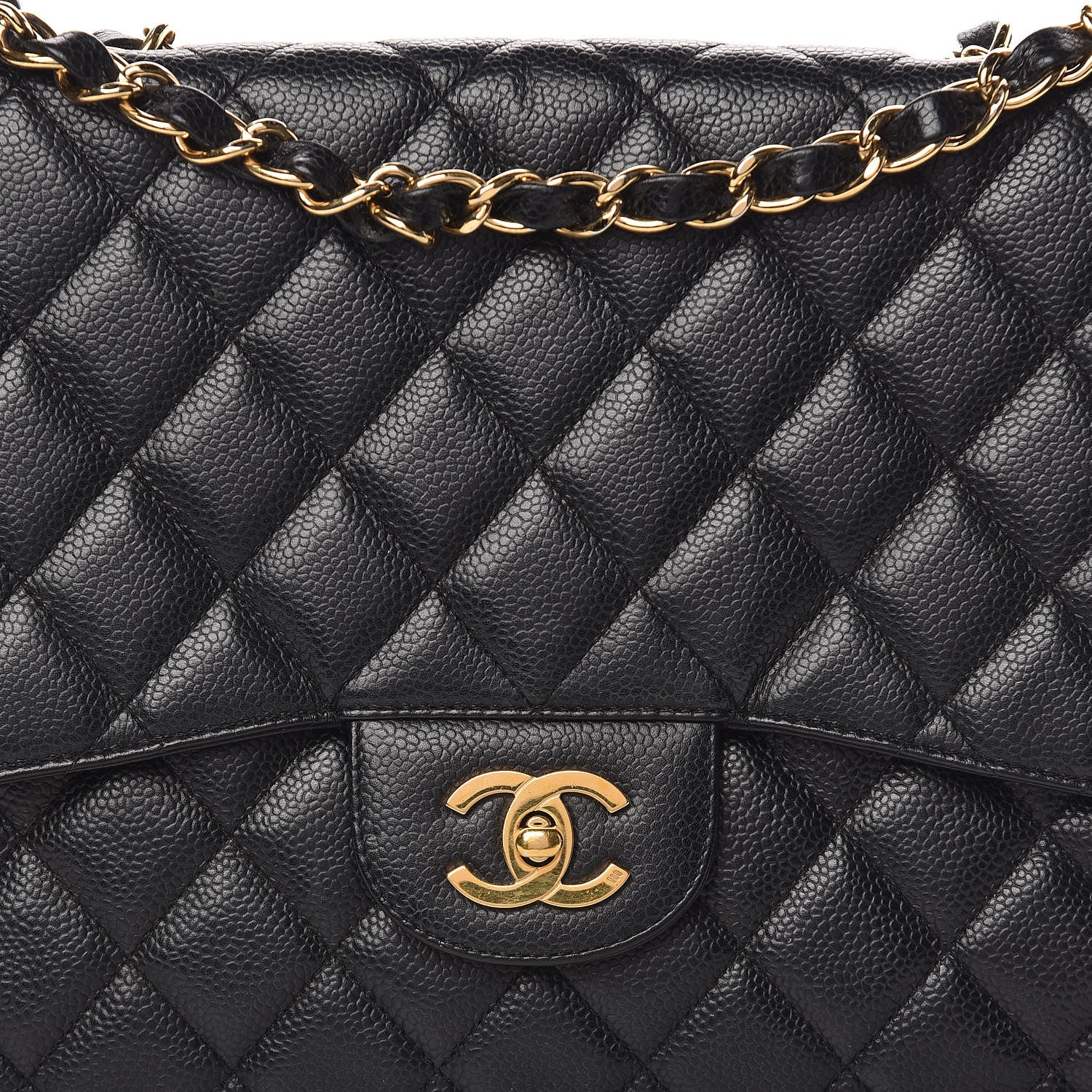 Chanel Caviar Quilted Jumbo Single Flap Black 10 of 11