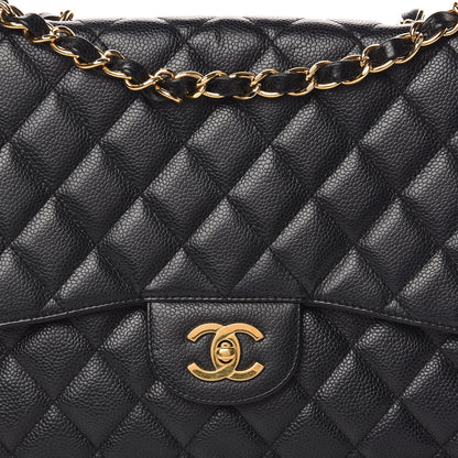 Chanel Caviar Quilted Jumbo Single Flap Black 10 of 11