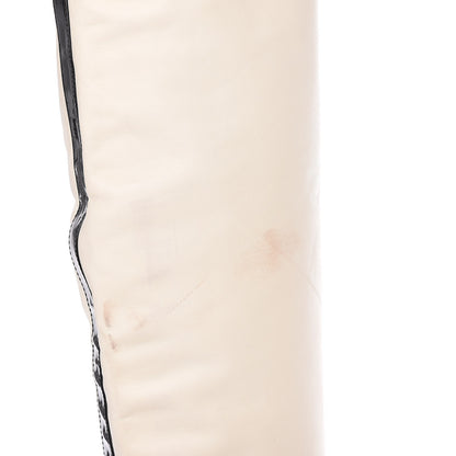 Chanel Lambskin Patent Cap Toe Over the Knee Boots 37.5 White 16 of 18