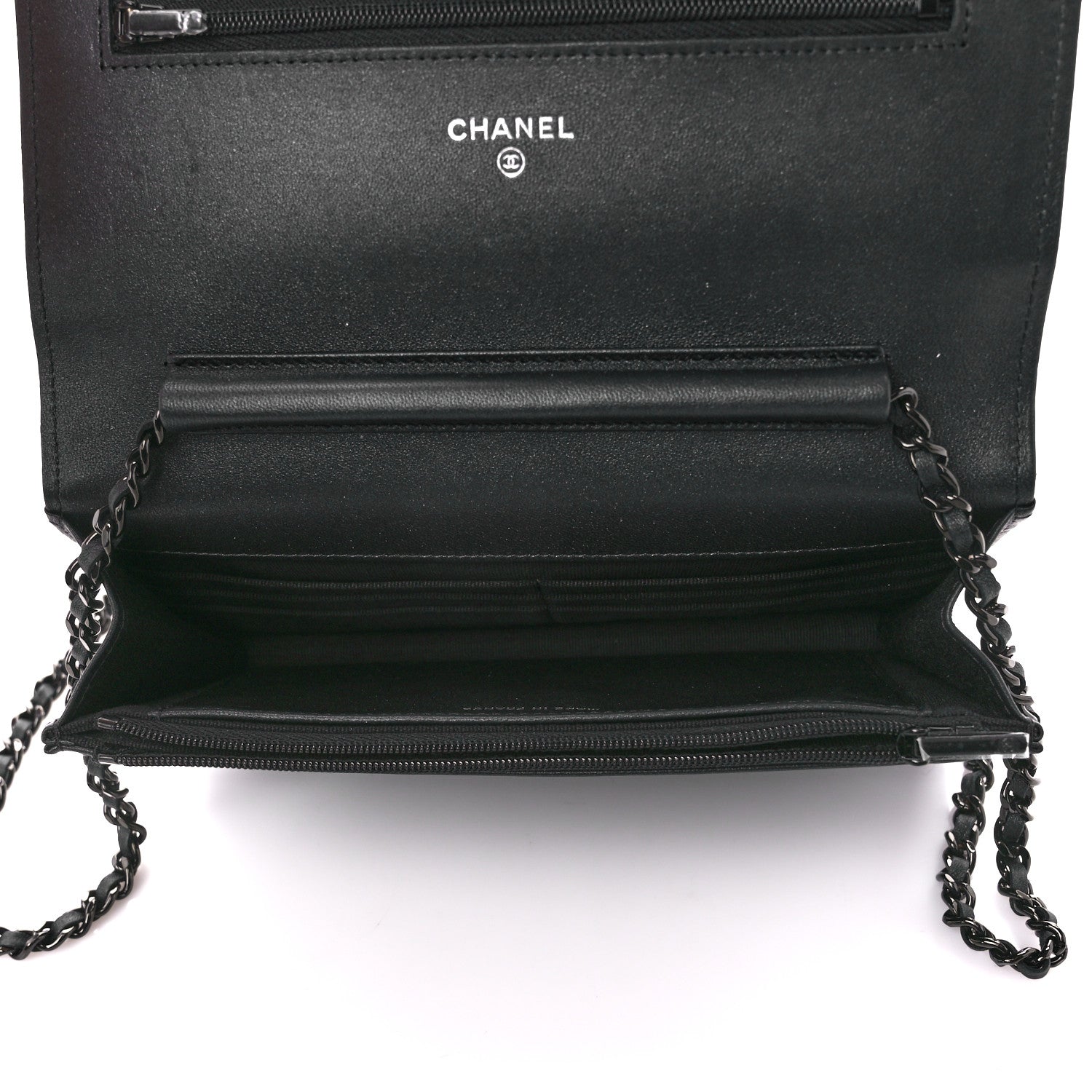 Chanel Lambskin Quilted Wallet On Chain WOC So Black 5 of 12