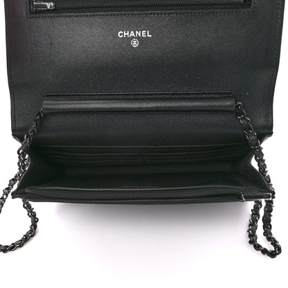 Chanel Lambskin Quilted Wallet On Chain WOC So Black 5 of 12
