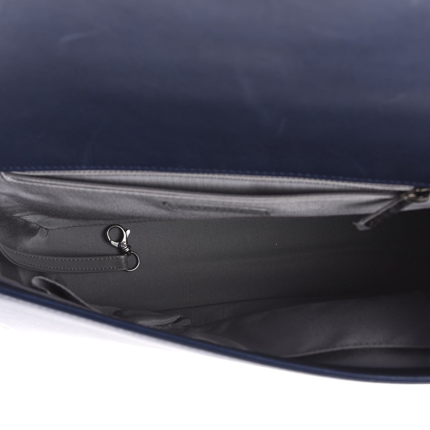 Chanel Calfskin Double Stitch Large Boy Flap Navy Blue 5 of 11