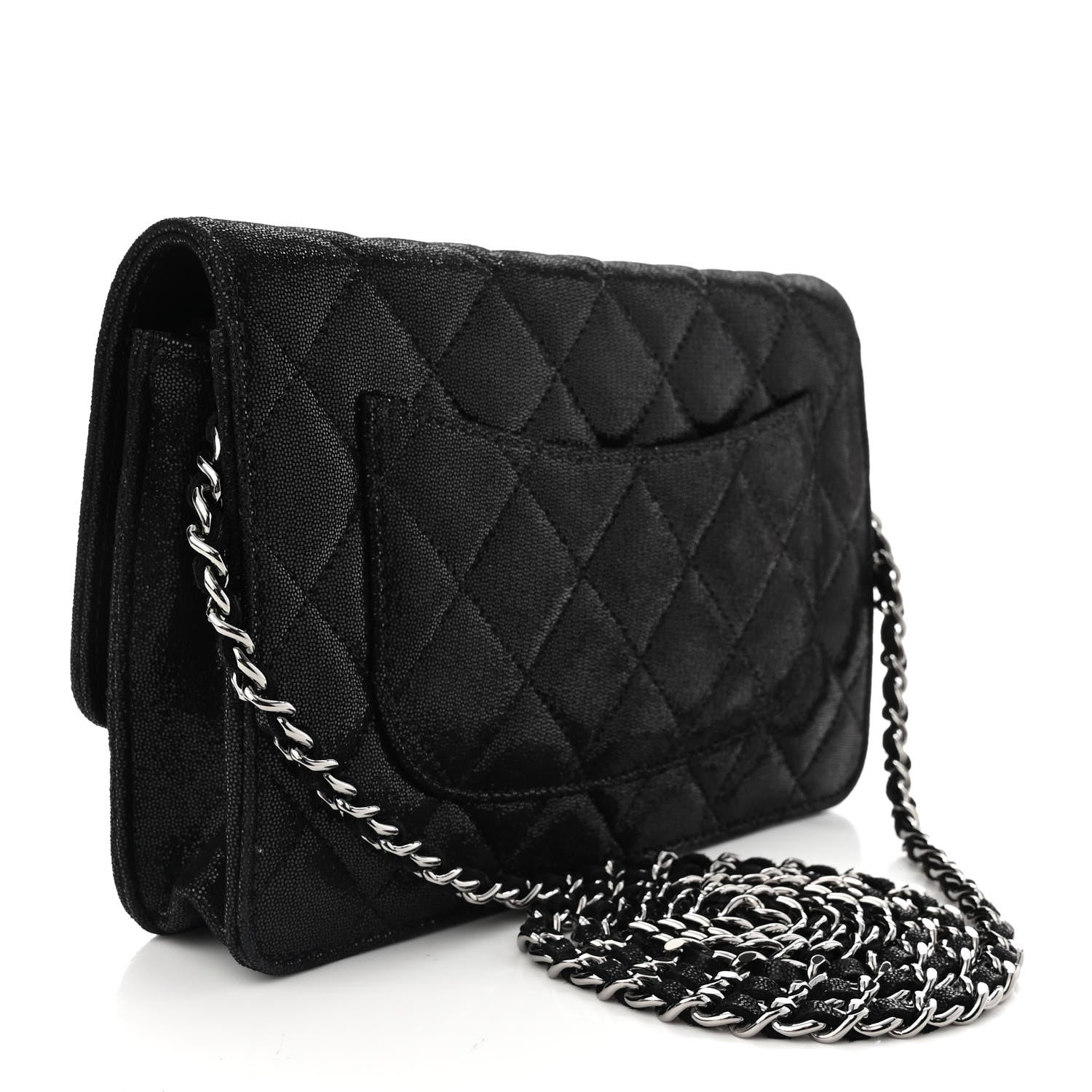 Chanel Iridescent Caviar Crystal Quilted Wallet On Chain WOC Black 2 of 10