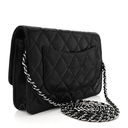 Chanel Iridescent Caviar Crystal Quilted Wallet On Chain WOC Black 2 of 10