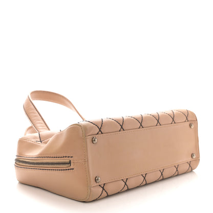 Chanel Calfskin Contrast Stitch Surpique Bowler Beige 3 of 13