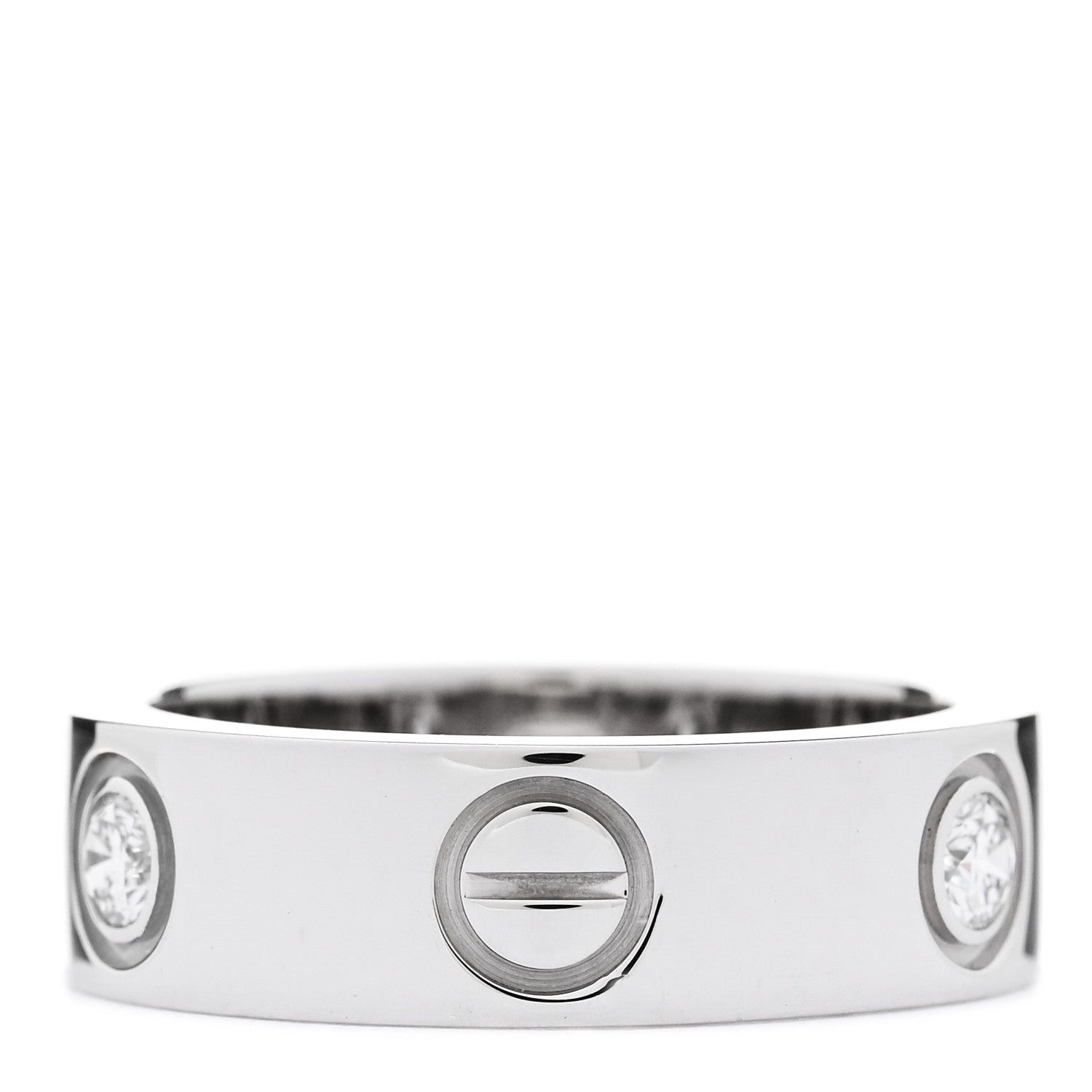 Cartier 18K White Gold 3 Diamond 5.5mm LOVE Ring 49 5 3 of 6