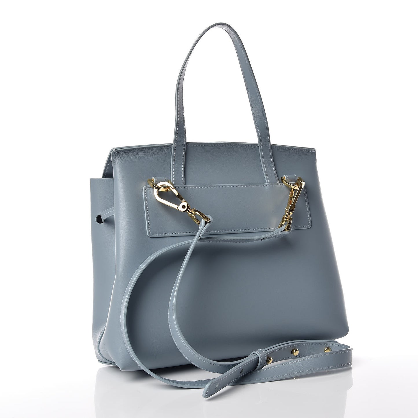 Calfskin Lady Bag Grey Blue