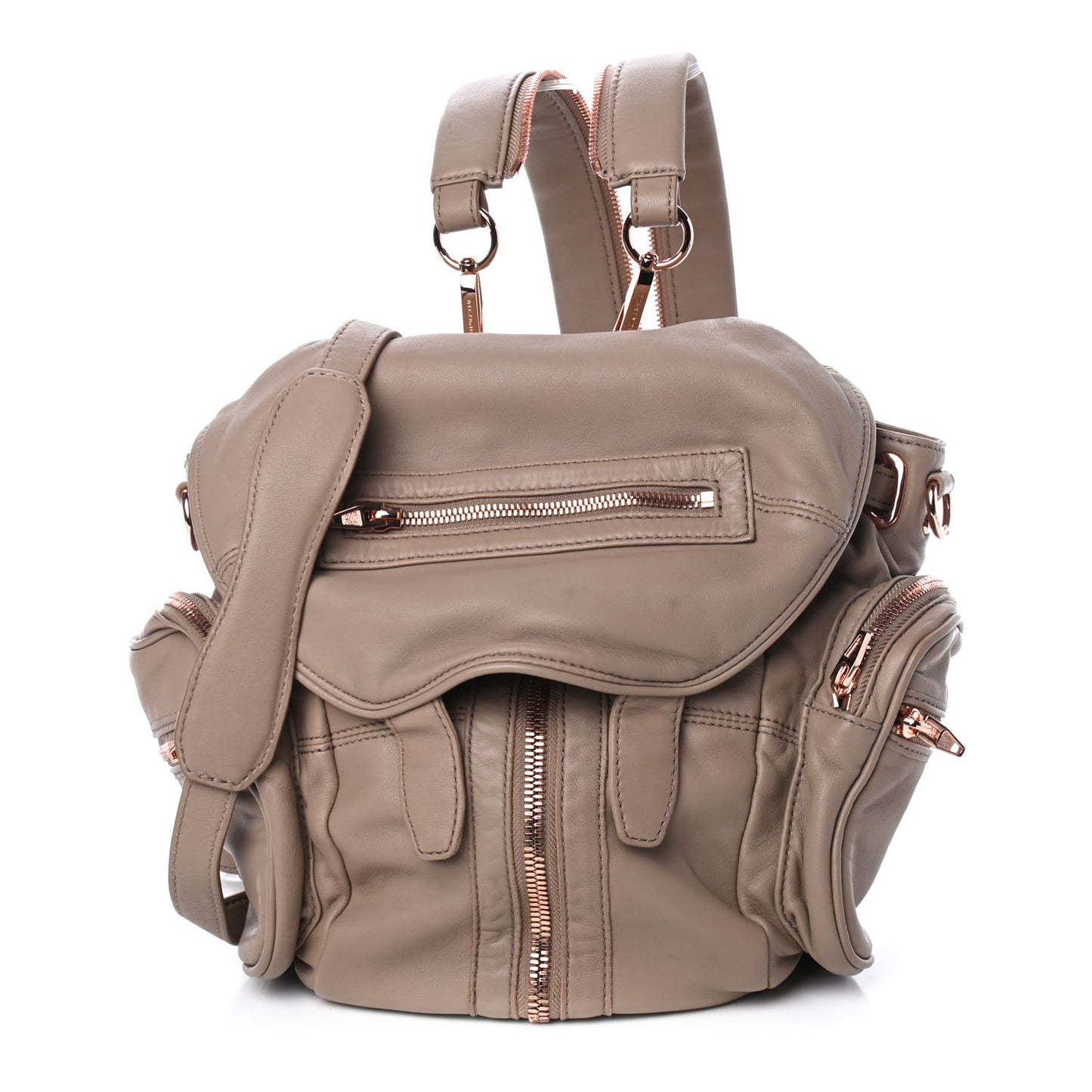 Lambskin Mini Marti Backpack Latte Rose Gold Hardware