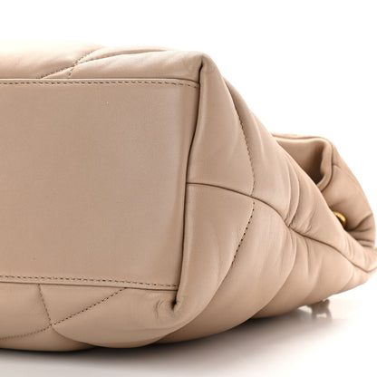 Saint Laurent Lambskin Quilted Medium Loulou Puffer Monogram Chain Satchel Dark Beige 10 of 11