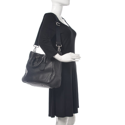 Prada Vitello Daino Braided Hobo Nero Black 2 of 12