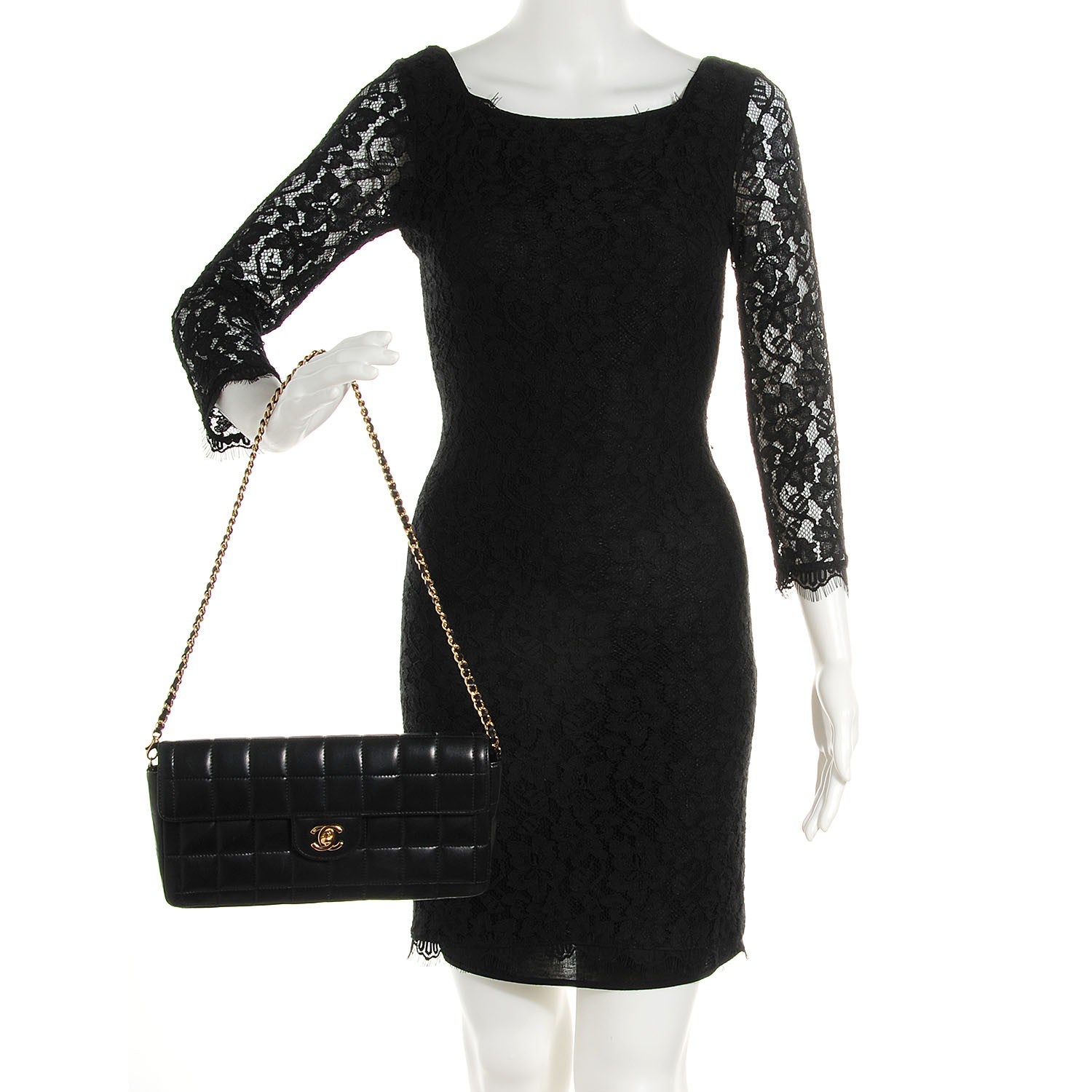 Chanel Lambskin East West Chocolate Bar Flap Black 2 of 9