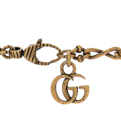 Gucci Metal Crystal Butterfly Necklace Aged Gold Multicolor 4 of 4