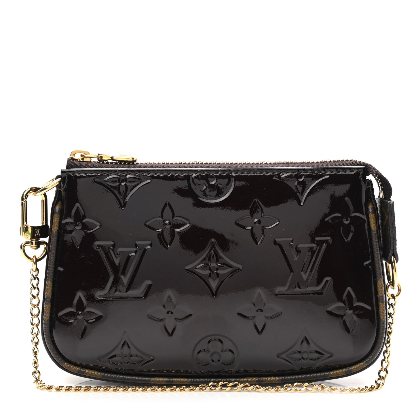 Vernis Monogram Mini Pochette Accessories Amarante